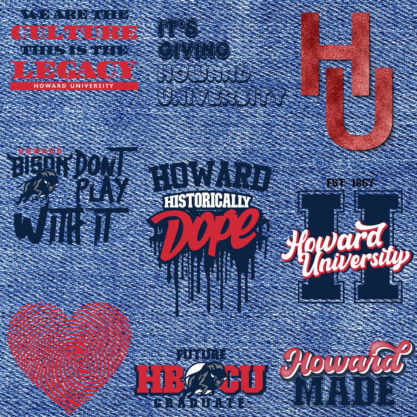 Patches for Jackets| Patch Party| Patch Kit| Patches Iron On| DTF Patches| Ready to Press DTF| Patches HBCU| HBCU|Howard University Patches