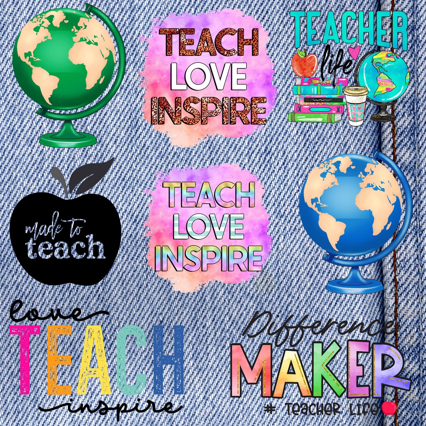 Patches for Jackets| Patch Party| Patch Kit| Patches Iron On| DTF Patches| Ready to Press DTF| Teacher Patches| Education| School Patch