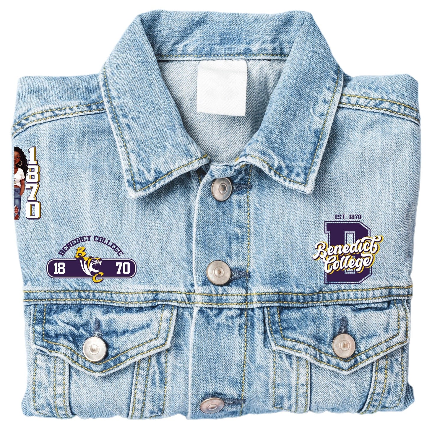 Patches for Jackets| Patch Party| Patch Kit| Patches Iron On| DTF Patches| Patches HBCU| HBCU Benedict College | Jean Patches | Tigers |