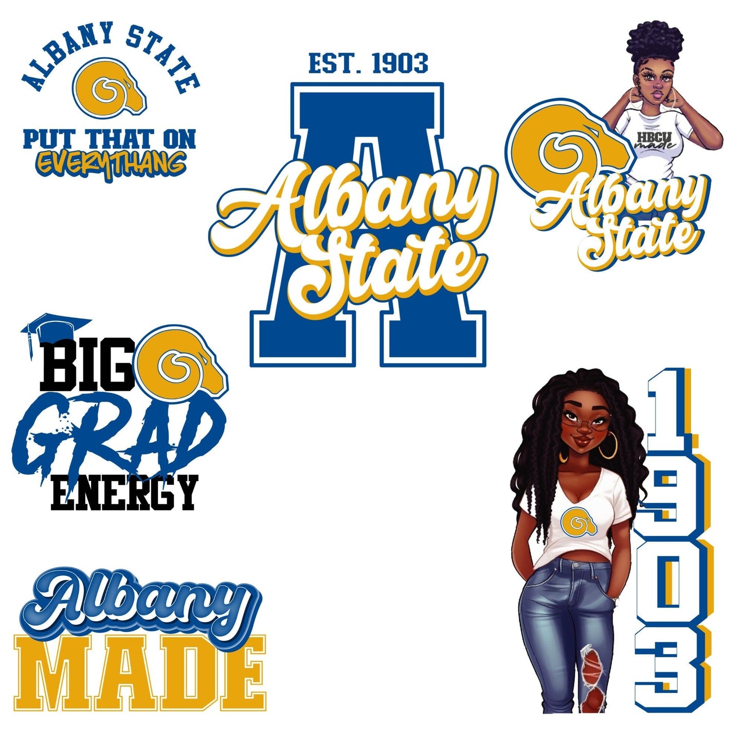 Patches for Jackets| Patch Party| Patch Kit| Patches Iron On| DTF Patches| Ready to Press DTF| Patches HBCU| Albany State| Jean Patches