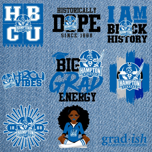 Patches for Jackets| Patch Party| Patch Kit| Patches Iron On| DTF Patches| Patches HBCU|Hampton University| Jean Patches | DTF