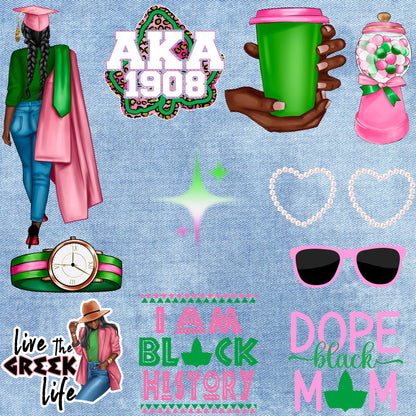 Patches for Jackets | Patch Party | Patch Kit | Patches Iron On | DTF Patches | Ready to Press DTF | Patches Black Girl | AKA |Sorority Patch |
