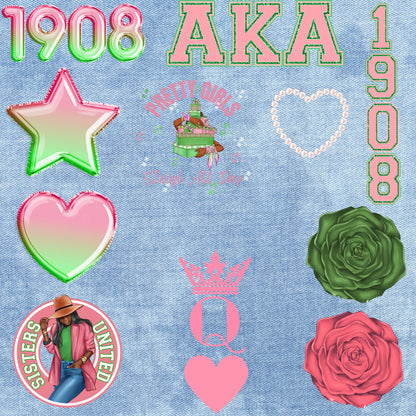 Patches for Jackets | Patch Party | Patch Kit | Patches Iron On | DTF Patches | Ready to Press DTF | Patches Black Girl | AKA |Sorority Patch |
