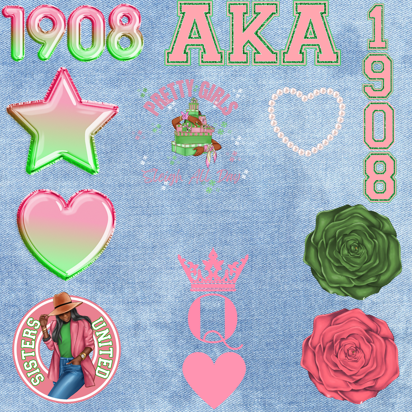 Patches for Jackets| Patch Party| Patch Kit| Patches Iron On| DTF Patches| Ready to Press DTF| Patches HBCU| AKA| Jean Patches | Soror