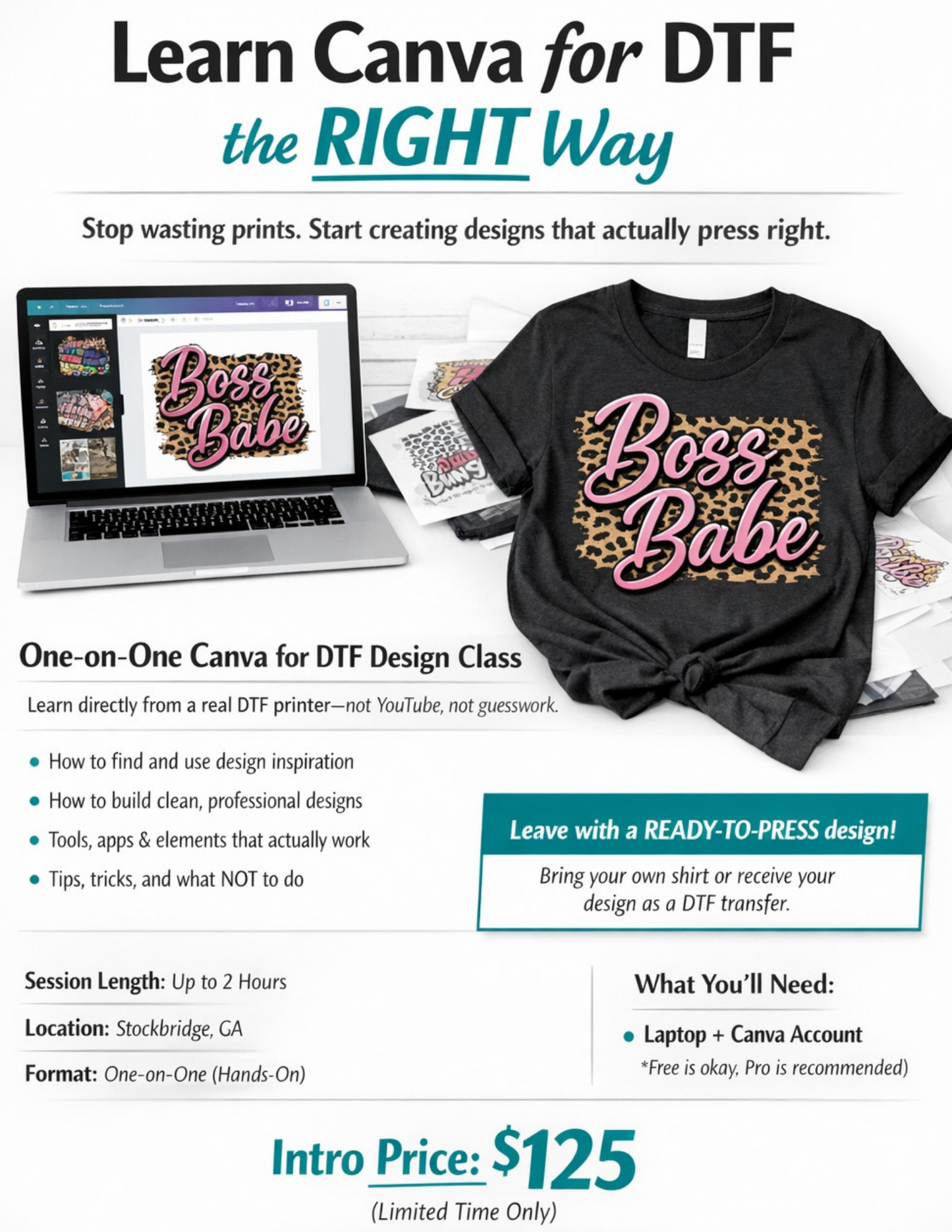 One-on-One Canva for DTF Training