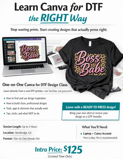 One-on-One Canva for DTF Training