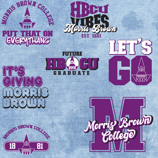 Patches for Jackets| Patch Party| Patch Kit| Patches Iron On| DTF Patches| Ready to Press DTF| Patches HBCU| HBCU|Morris Brown College Patches