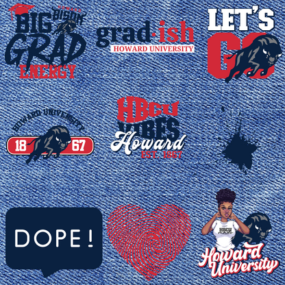 Patches for Jackets| Patch Party| Patch Kit| Patches Iron On| DTF Patches| Ready to Press DTF| Patches HBCU| HBCU|Howard University Patches