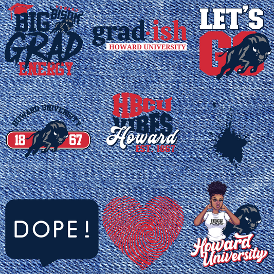 Patches for Jackets| Patch Party| Patch Kit| Patches Iron On| DTF Patches| Ready to Press DTF| Patches HBCU| HBCU|Howard University Patches