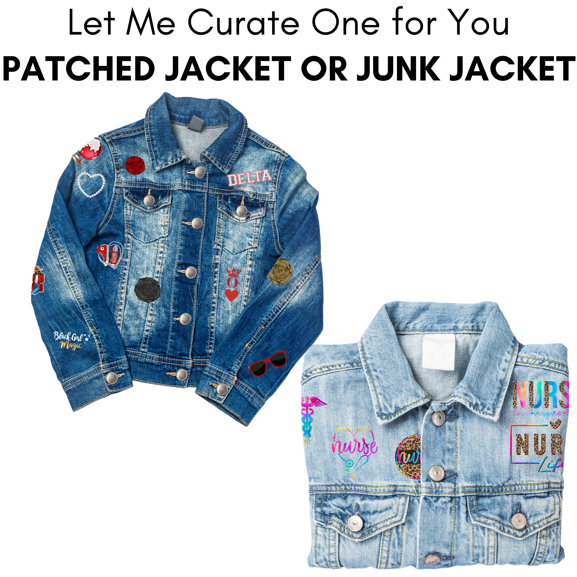 Patch Collection Jacket Custom Patched Jacket – Creative imPRESSions by beKReativ Designs