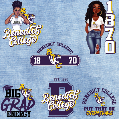 Patches for Jackets| Patch Party| Patch Kit| Patches Iron On| DTF Patches| Ready to Press DTF| Patches HBCU| HBCU|Benedict College Patches