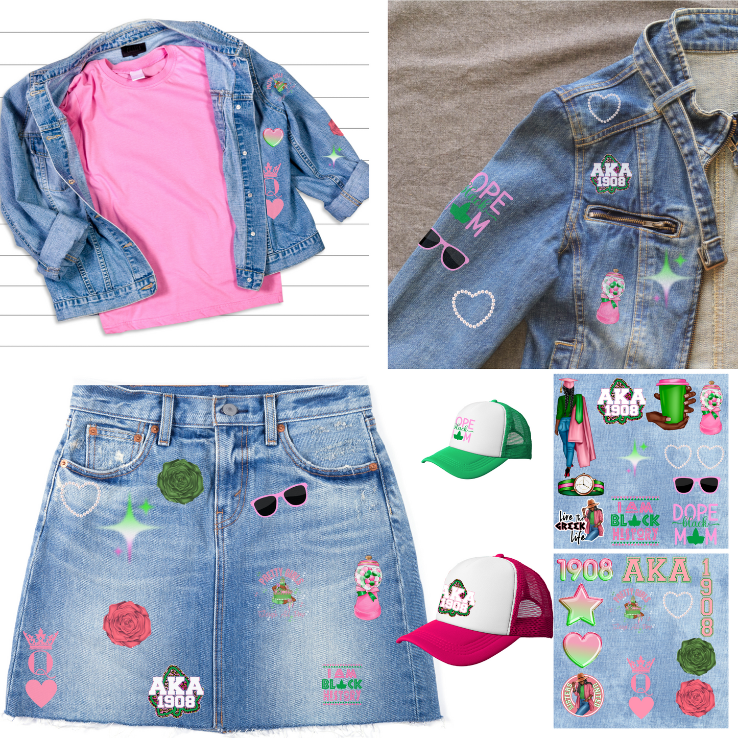 Patches for Jackets| Patch Party| Patch Kit| Patches Iron On| DTF Patches| Ready to Press DTF| Patches Black Girl| AKA |Sorority Patch|