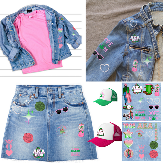 Patches for Jackets| Patch Party| Patch Kit| Patches Iron On| DTF Patches| Ready to Press DTF| Patches Black Girl| AKA |Sorority Patch|