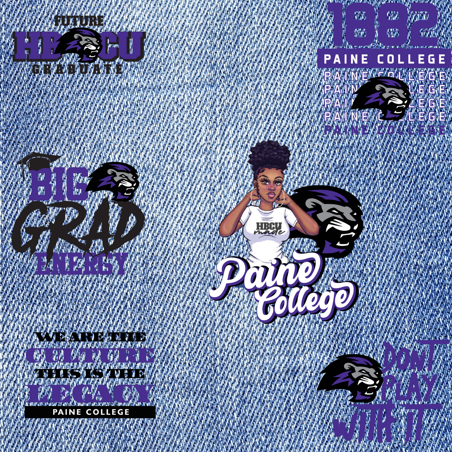 Patches for Jackets| Patch Party| Patch Kit| Patches Iron On| DTF Patches| Ready to Press DTF| Patches HBCU| HBCU|Paine College Patches