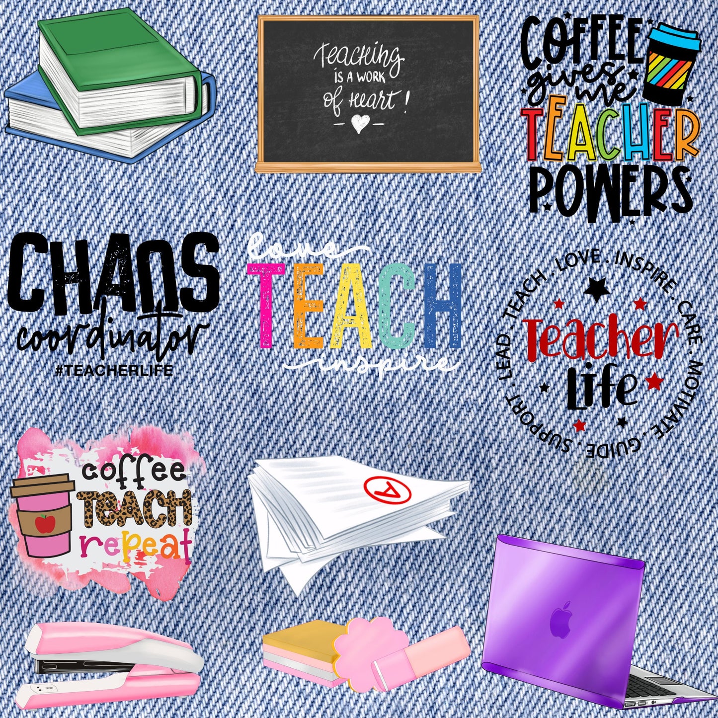 Patches for Jackets| Patch Party| Patch Kit| Patches Iron On| DTF Patches| Ready to Press DTF| Teacher Patches| Education| School Patch