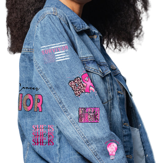 Patches for Jackets| Patch Party| Patch Kit| Iron On| DTF| Ready to Press DTF| Patches Breast Cancer Awareness| Cancer Warrior| Pink Patch
