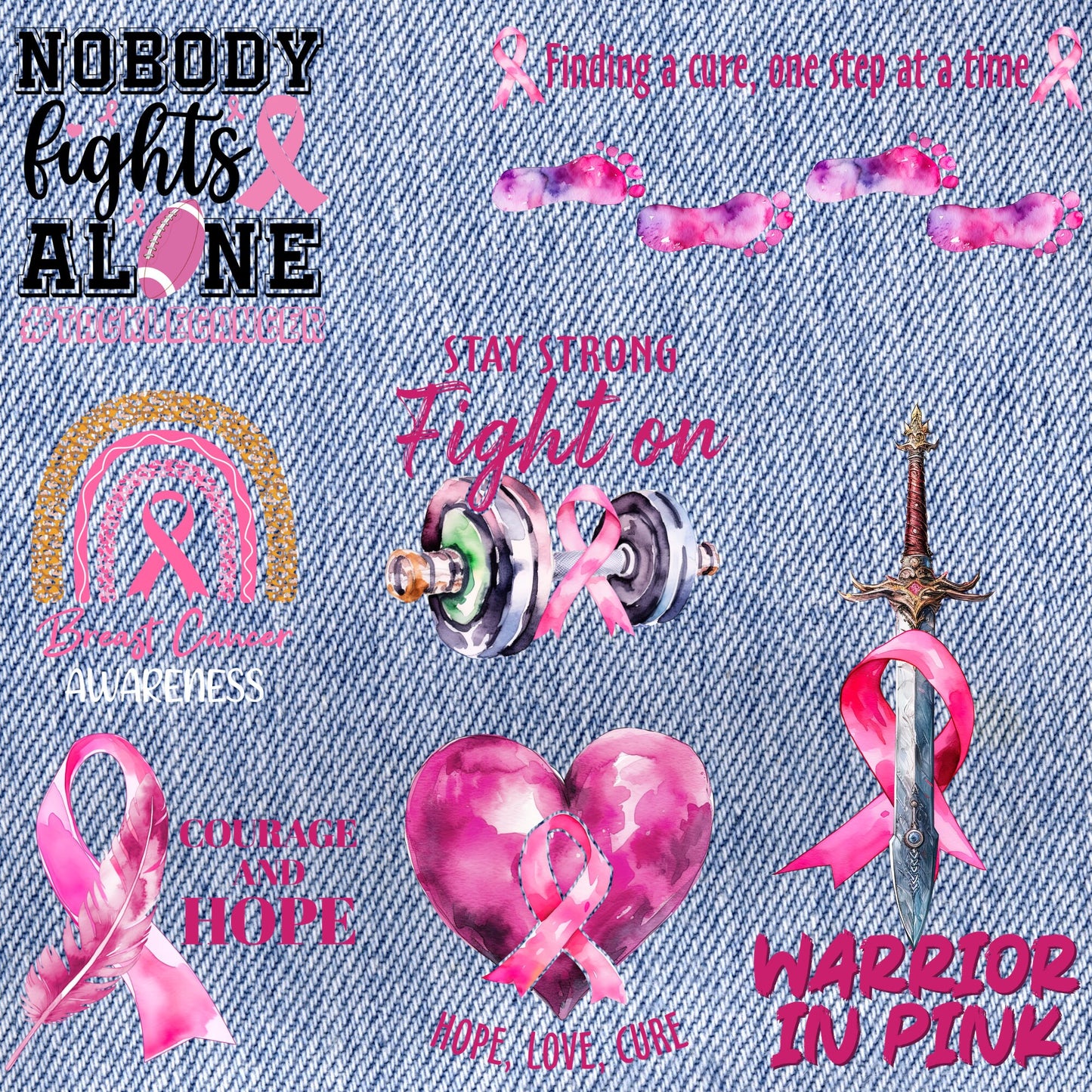Patches for Jackets| Patch Party| Patch Kit| Iron On| DTF| Ready to Press DTF| Patches Breast Cancer Awareness| Cancer Warrior| Pink Patch