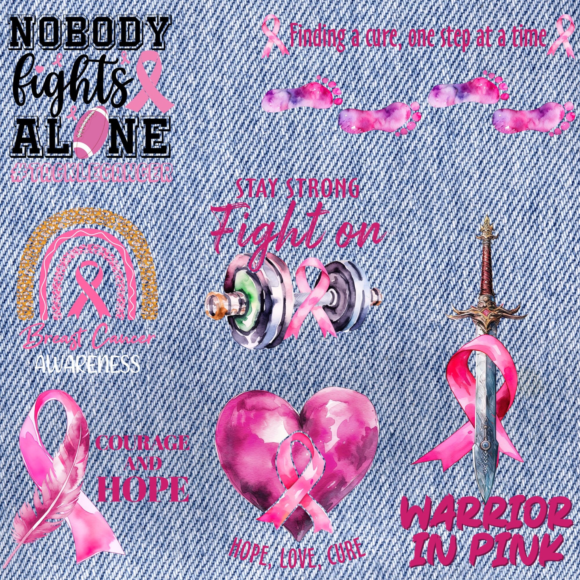 Patches for Jackets| Patch Party| Patch Kit| Iron On| DTF| Ready to Press DTF| Patches Breast Cancer Awareness| Cancer Warrior| Pink Patch
