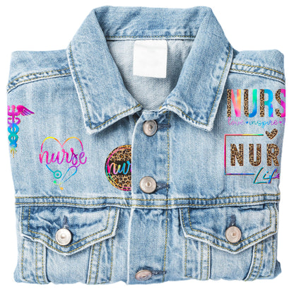 Patches for Jackets| Patch Party| Patch Kit| Patches Iron On| DTF Patches| Ready to Press DTF| Nurse Patches| RN Scrub| Nurse Gift| Medical