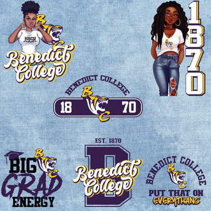 Patches for Jackets| Patch Party| Patch Kit| Patches Iron On| DTF Patches| Patches HBCU| HBCU Benedict College | Jean Patches | Tigers |