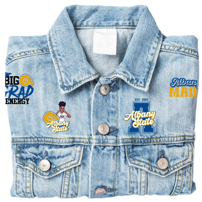 Patches for Jackets| Patch Party| Patch Kit| Patches Iron On| DTF Patches| Ready to Press DTF| Patches HBCU| Albany State| Jean Patches