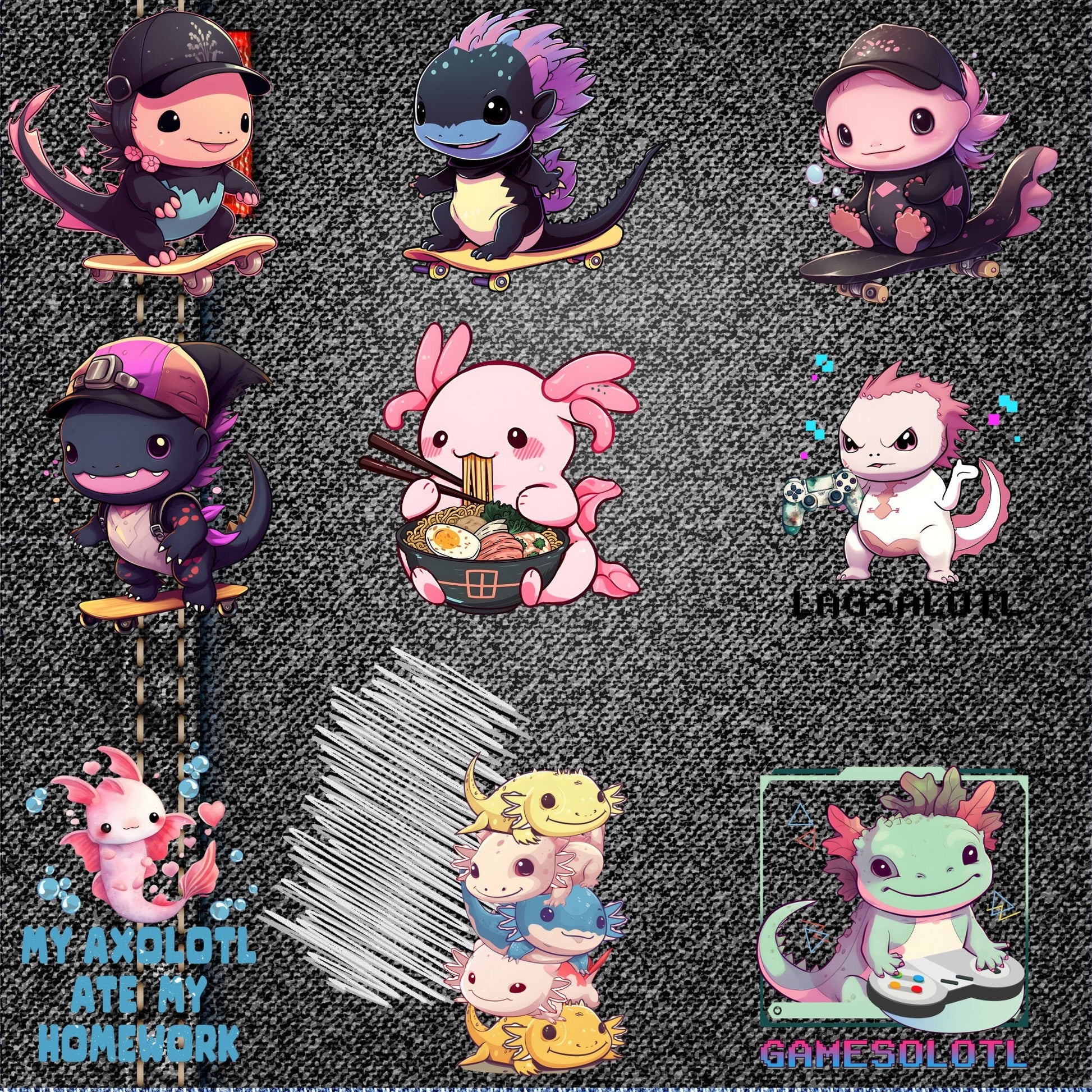 Patches for Jackets| Patch Party| Patch Kit| Patches Iron On| DTF Patches| Ready to Press DTF|Axolotl Patches| axolotl | axolotl Patch