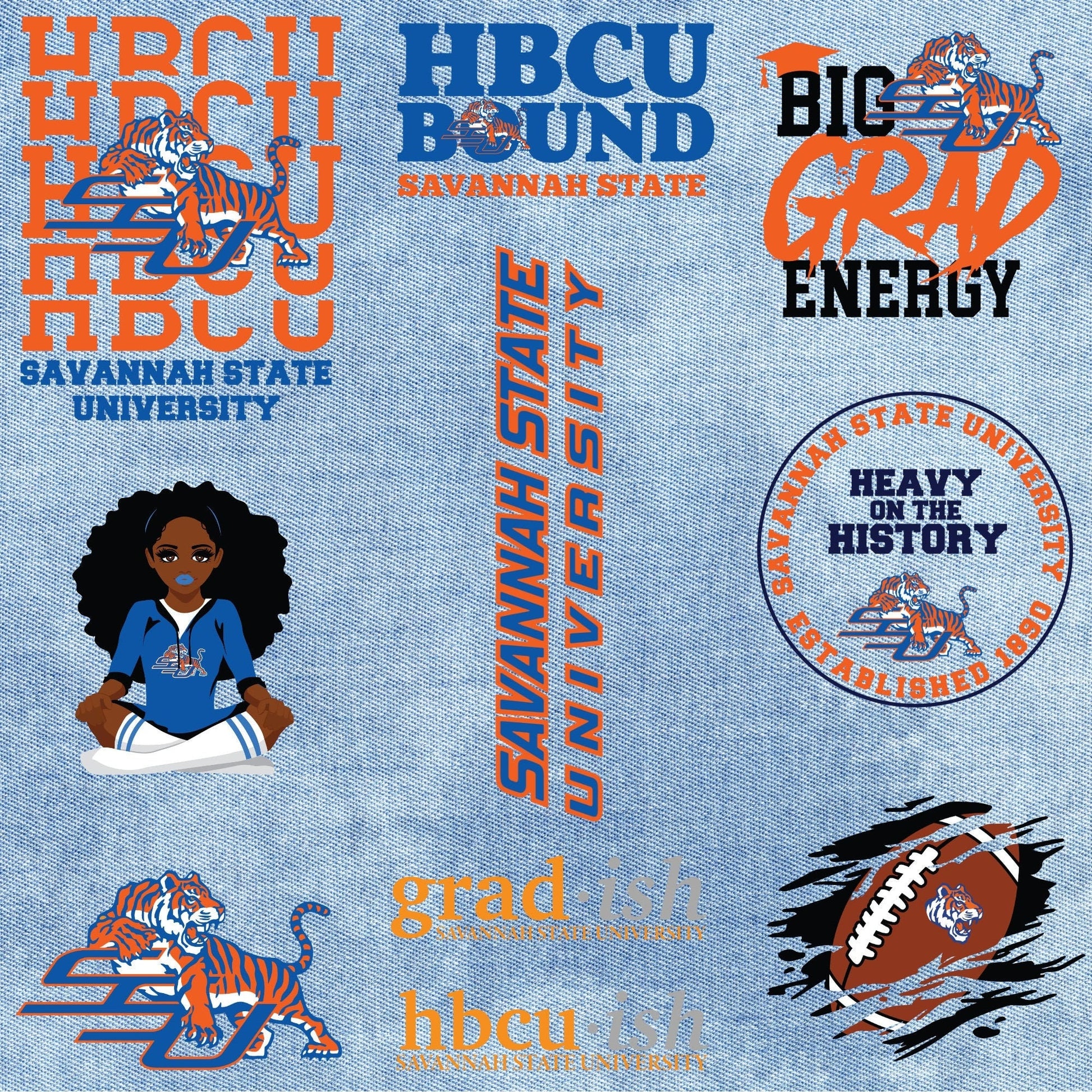 Patches for Jackets| Patch Party| Patch Kit| Patches Iron On| DTF Patches| Patches HBCU| HBCU Savannah State University | Jean Patches |